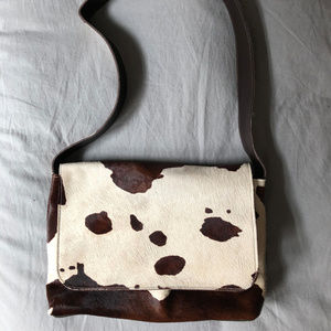 Hair on Hide Leather Unisex Satchel